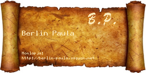 Berlin Paula névjegykártya